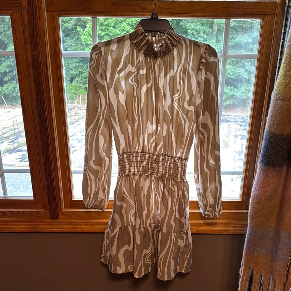 Stylish Brown and Cream Women's Dress